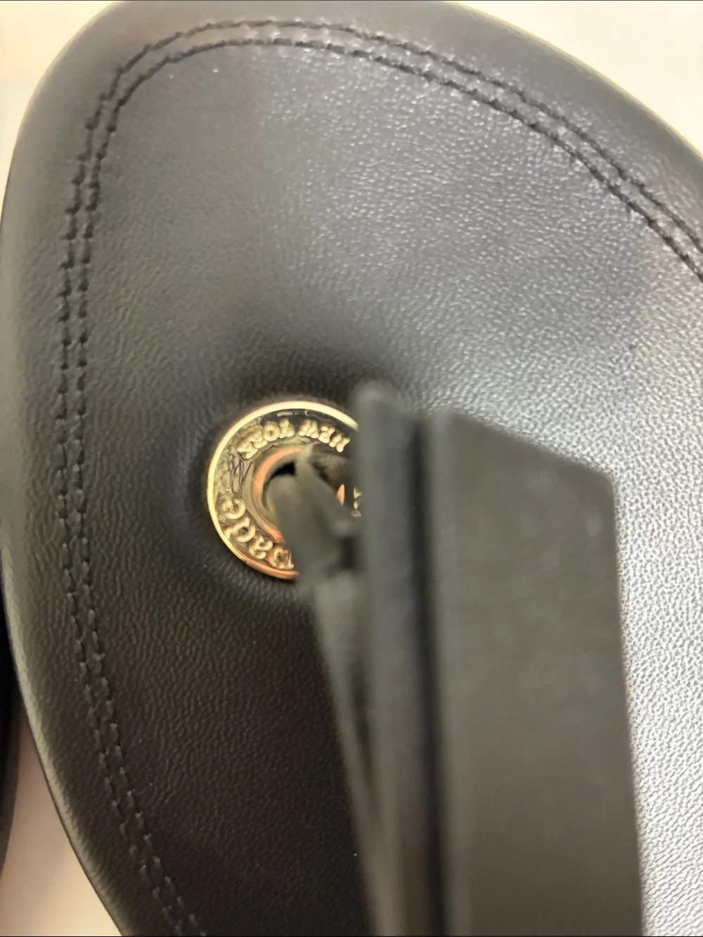 Kate Spade Knott Slide Sandals Black Leather Flip Flops Size 8 NWOB Vacation